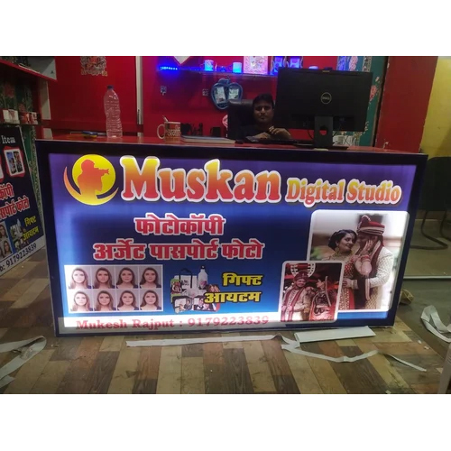 Acrylic Led Sign Board - Acrylic Material, Customized Size, Yellow Base, Waterproof Design | Energy-efficient Advertising Solution