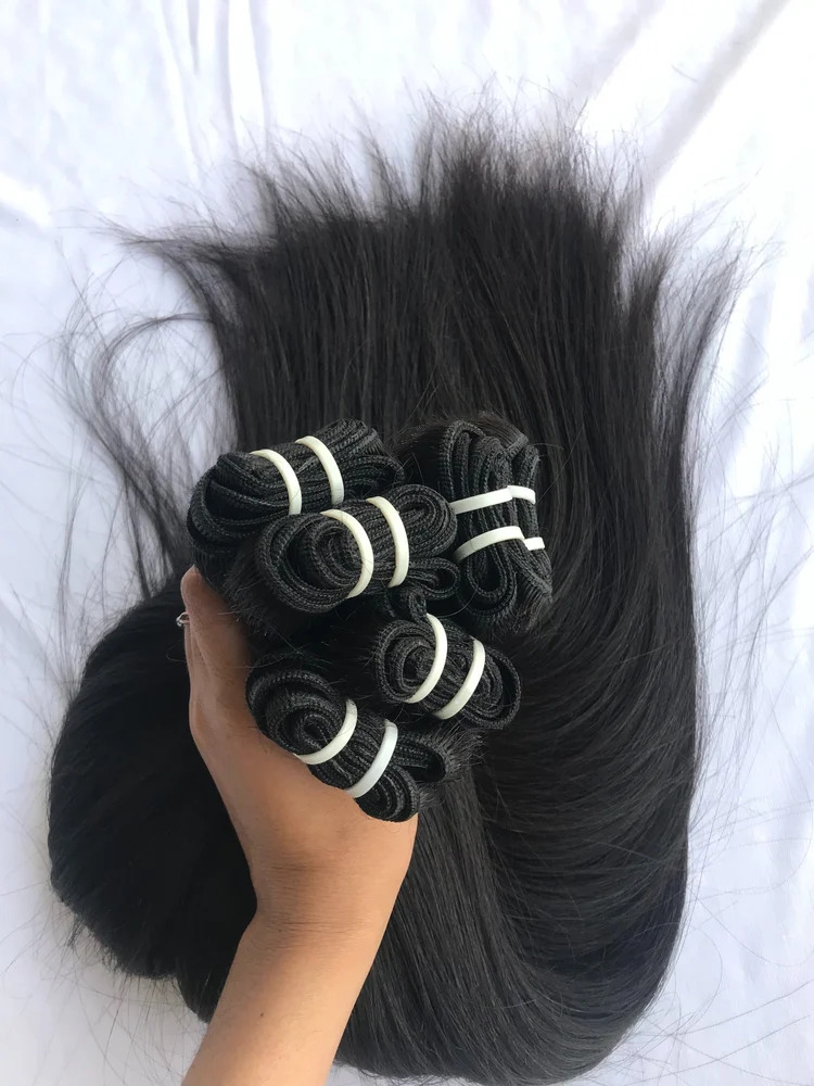 Black Natural Straight Human Hair Extension, Premium Remy Hair Extension