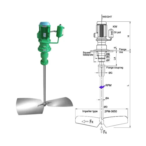 1000 L Industrial Mixers Agitator - Color: Green