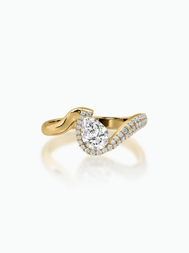 Infinite Hope Diamond Ring, Pear Cut EF/VVS Lab Grown Diamond Engagement Ring, 18K Solid Gold, Women Wedding Ring, Handmade Diamond Ring, Gift for Her