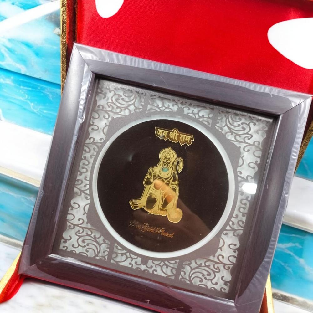 Laser Golden Hanuman Ji Frame - Color: Different Available