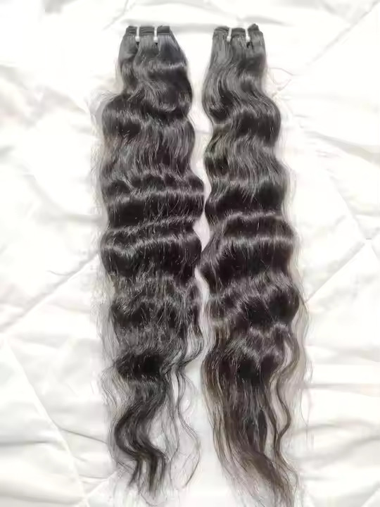 100% Natural Indian Temple Human Hair High Quality Raw Unprocessed Wavy Texture