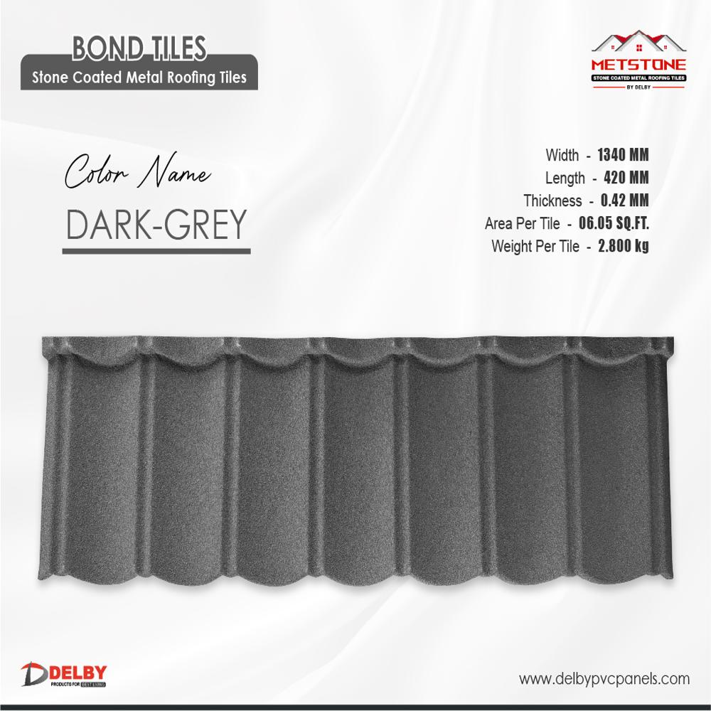 Roofing Tiles - Stone-coated Metal, 1340 Mm X 420 Mm X 0.42 Mm, Color Options: Green, Black, Grey, Tiger | Waterproof, Weather-resistant, Fade-resistant