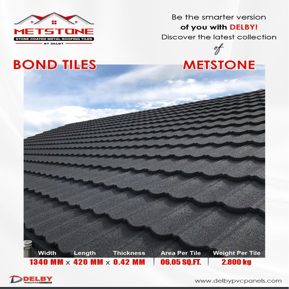 Roofing Tiles - Stone-coated Metal, 1340 Mm X 420 Mm X 0.42 Mm, Color Options: Green, Black, Grey, Tiger | Waterproof, Weather-resistant, Fade-resistant