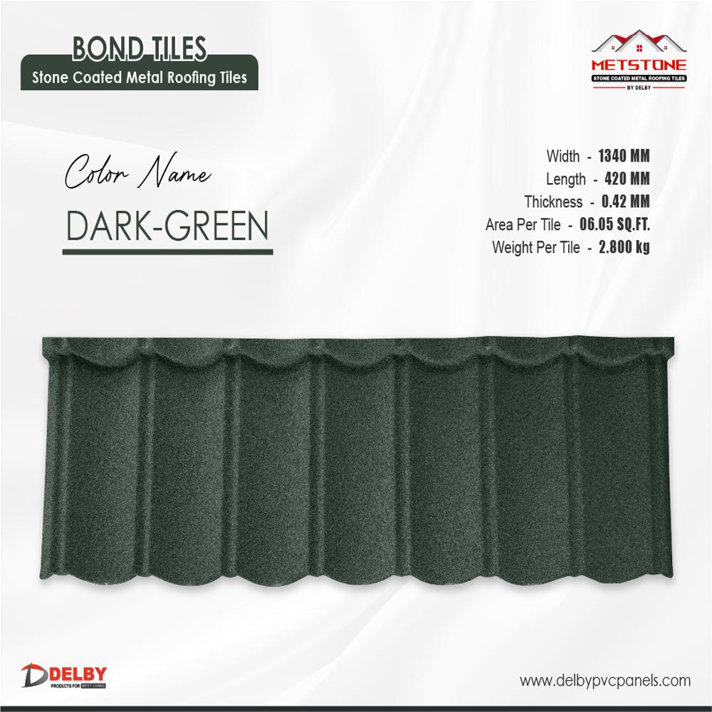 Roofing Tiles - Stone-coated Metal, 1340 Mm X 420 Mm X 0.42 Mm, Color Options: Green, Black, Grey, Tiger | Waterproof, Weather-resistant, Fade-resistant