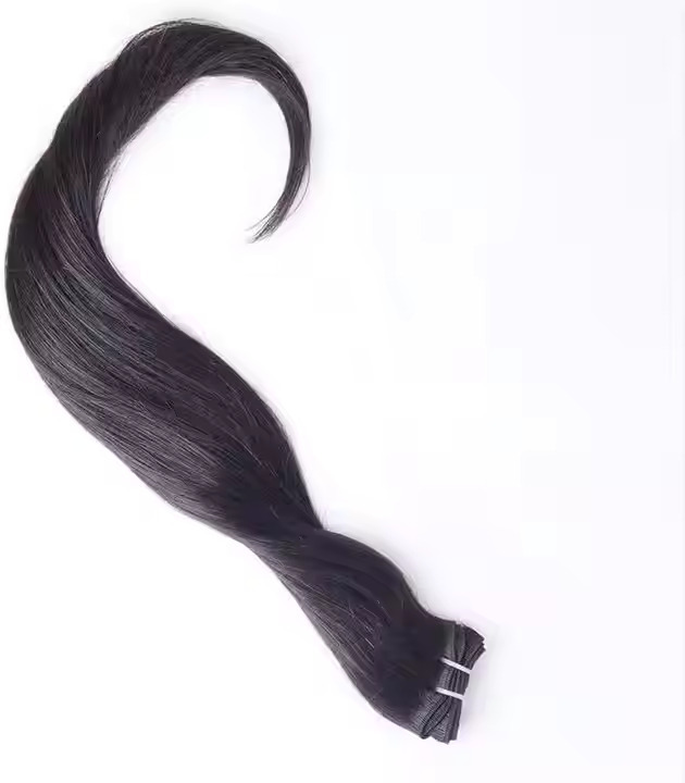 100% Straight Sew in Human Hair Extensions Real Human Hair Weft Extensions 26 Inch 100 Gram, Natural Black