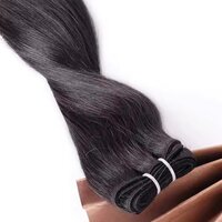 100% Straight Sew in Human Hair Extensions Real Human Hair Weft Extensions 26 Inch 100 Gram, Natural Black