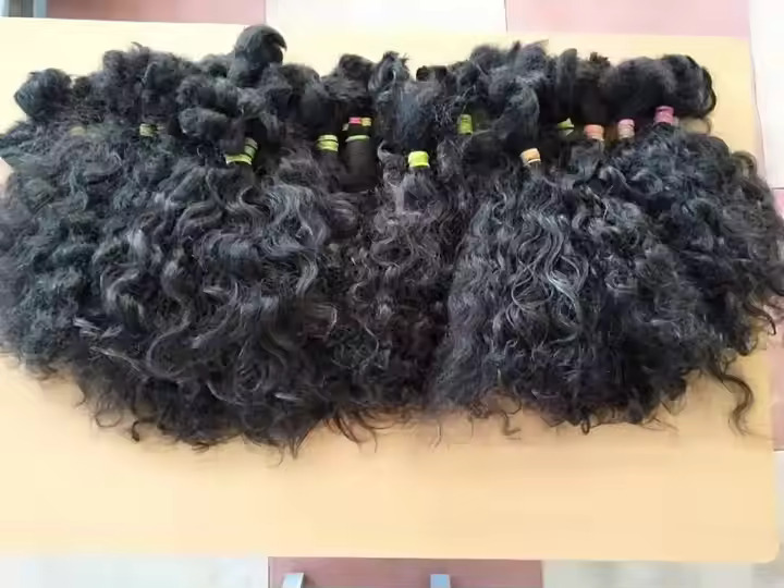 South Indian Temple Remy Short Size Bulk Hair Bundle Unprocessed Raw Hair