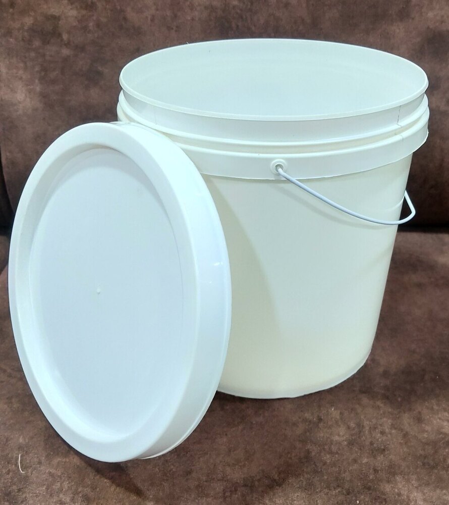 6 Ltr Round Paint & Chemical Container - Color: White