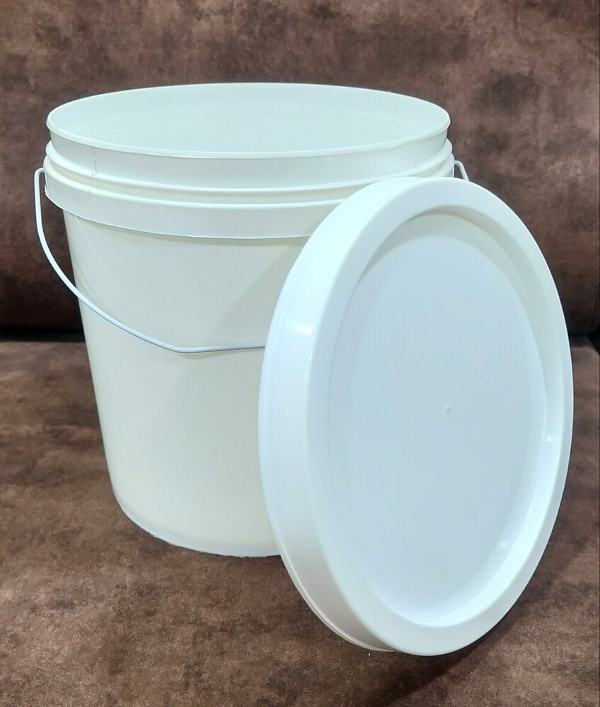 6 Ltr Round Paint & Chemical Container - Color: White