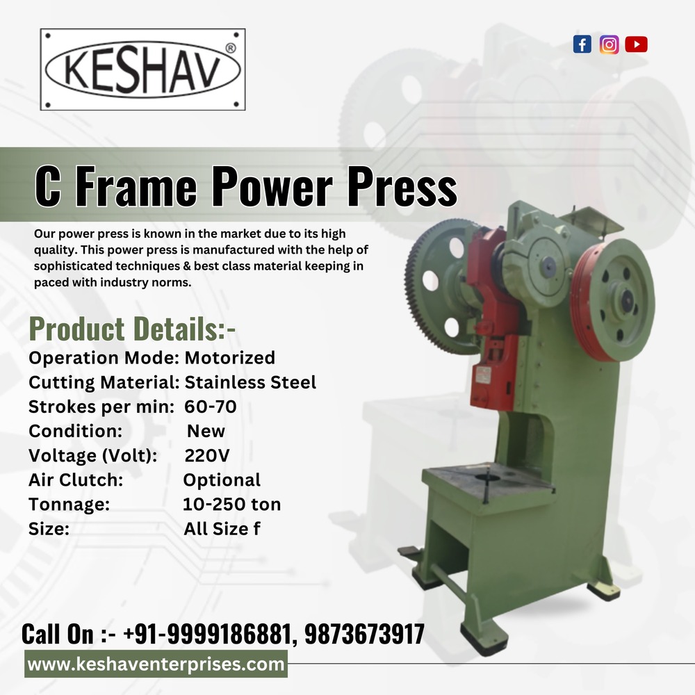 C Frame Power Press - Application: Metal Bending And Forming