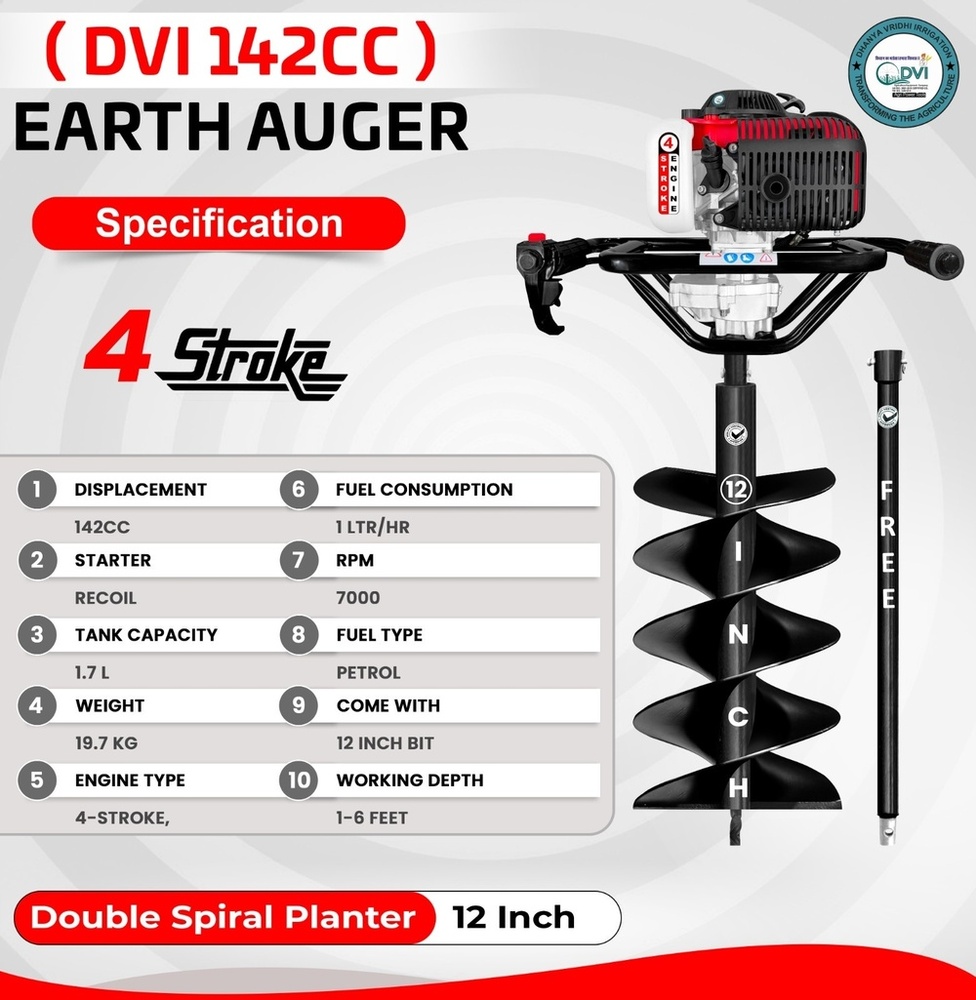142cc Earth Auger Machine 4 Stroke
