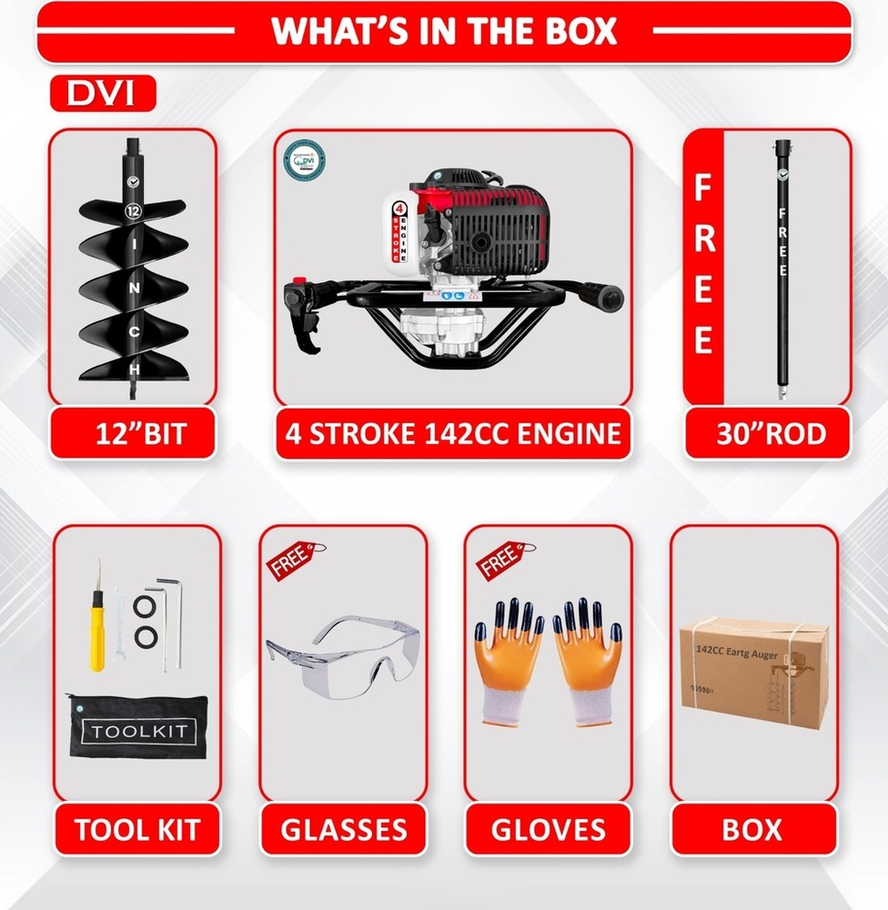 142cc Earth Auger Machine 4 Stroke