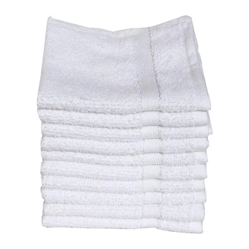 10X10 Inch Hotel Cotton Face Towel - Color: White