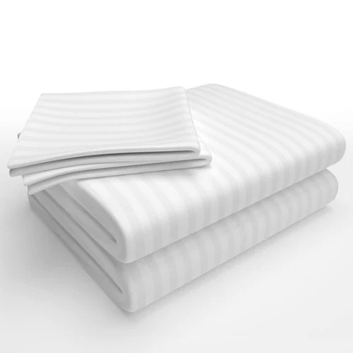 White Cotton Double Bed Hotel Bedsheet