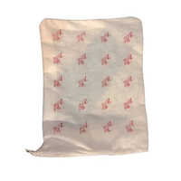 Printed Soft Spunlace Hardware Fabric Pouch - Color: White