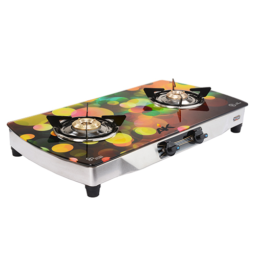 AK-2003 Designer Glass Top Two Burner Gas Stove