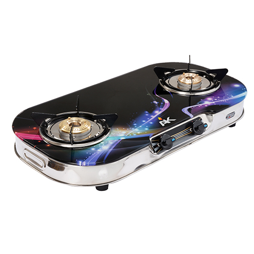 AK 2004 Designer Glass Top Two Burner Gas Stove