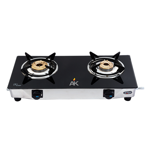 AK 2008 Two Burner Glass Top Gas Stove