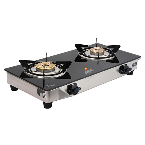 AK 2008 Two Burner Glass Top Gas Stove