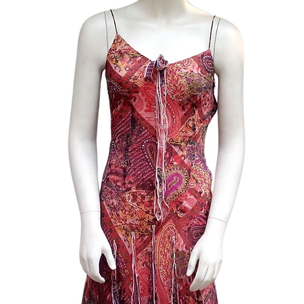 V Shape Chiffon Spaghetti strap Dress