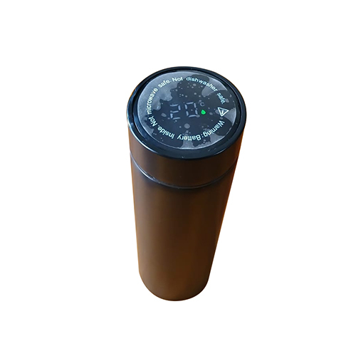500ml Temperature Display Stainless Steel Bottle - Black