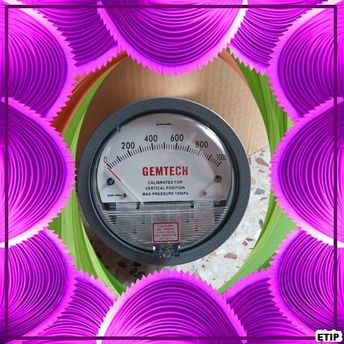 Gemtech Model G2310 Differential Pressure Gauge Range 5 -0-5 Mm - Color: White/black
