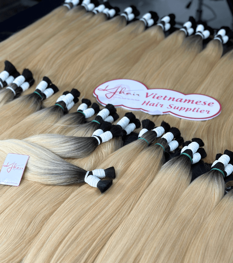 Super Double Ombre Blonde 613 Color Bone Straight Bulk Hair