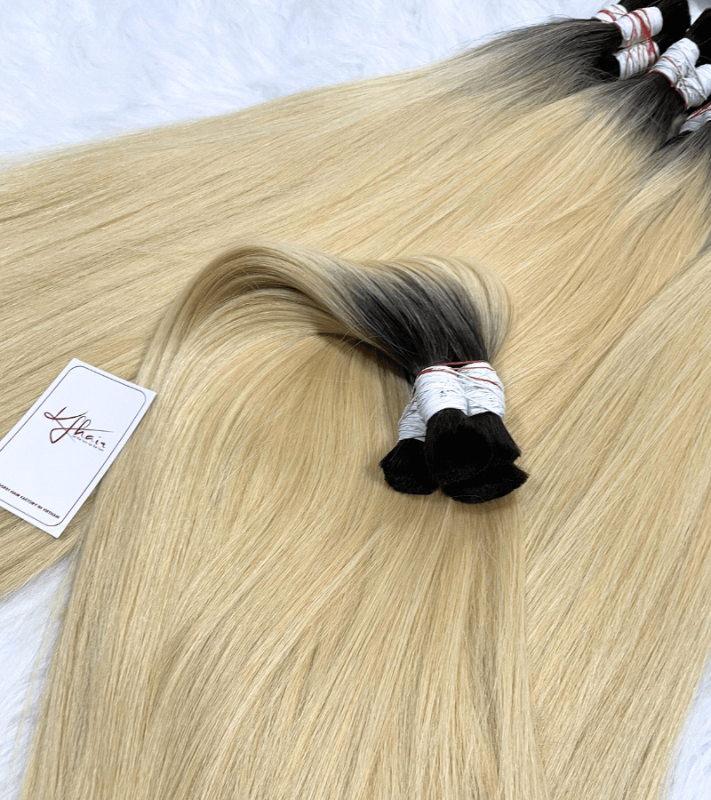Super Double Ombre Blonde 613 Color Bone Straight Bulk Hair