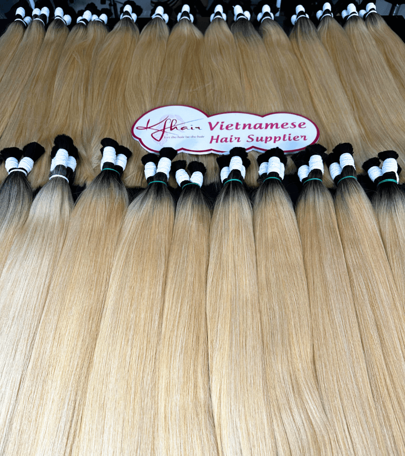 Super Double Ombre Blonde 613 Color Bone Straight Bulk Hair