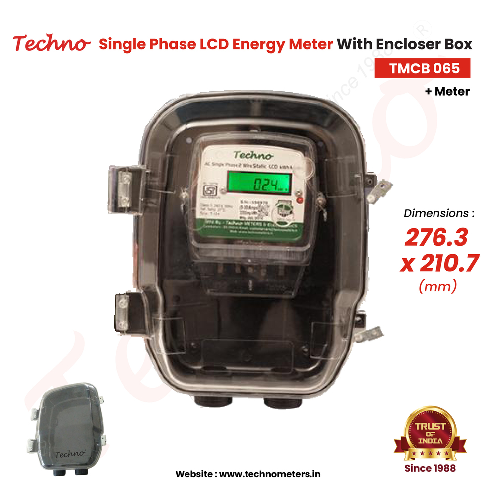 Plastic Techno Single Phase KWH Meter Box