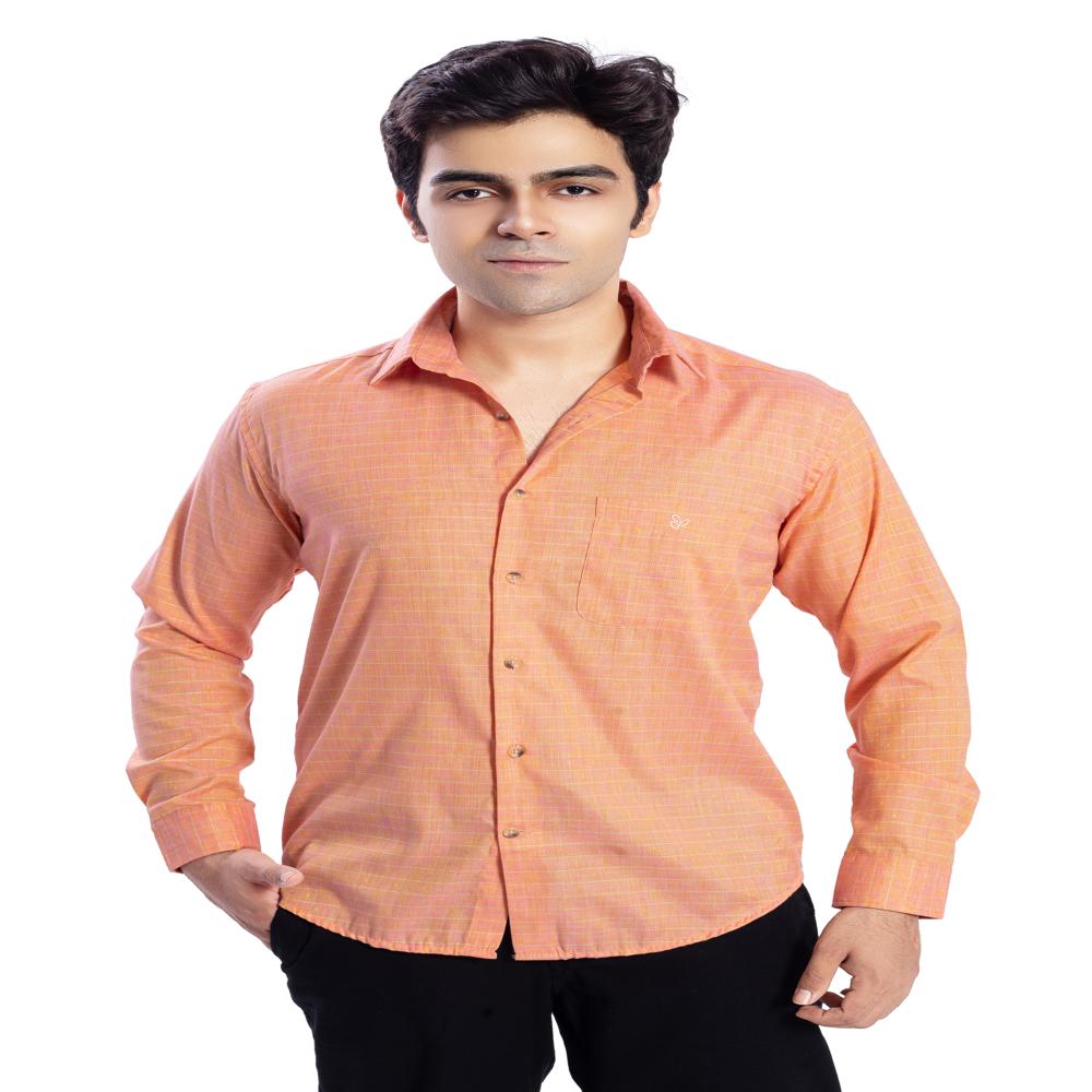 BLENDED LINEN HORIZONTAL STRIPES SHIRT