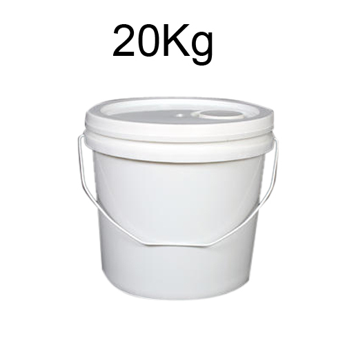 20 Kg Paint & Chemical Container - Plastic, 295 Mm Top Dia, 253 Mm Bottom Dia, 270 Mm Height, White, Round Bucket Style With Handle | Durable Lightweight, Matte Finish, Heat Resistant, 15.5 Ltr Water Volume