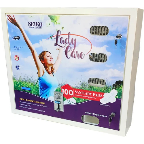 100 Napkins Automatic Coin Operated Sanitary Napkin Vending Machine - Material: Mild Steel