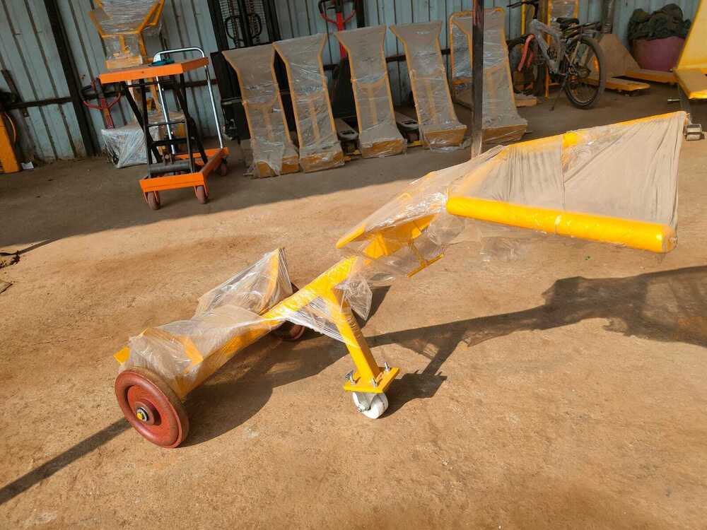 Drum Trolley - Yellow Powder Coated, 500 Kg Load Capacity, 3 Wheels With Two Teflon & One Nylon Wheel For Industrial Use