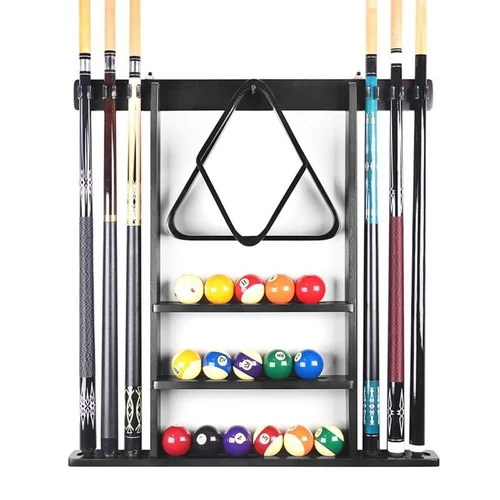 Wall Mounted Cue Racks - Color: Black