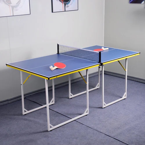 6ft Mini Table Tennis Table with Foldable Metal Legs