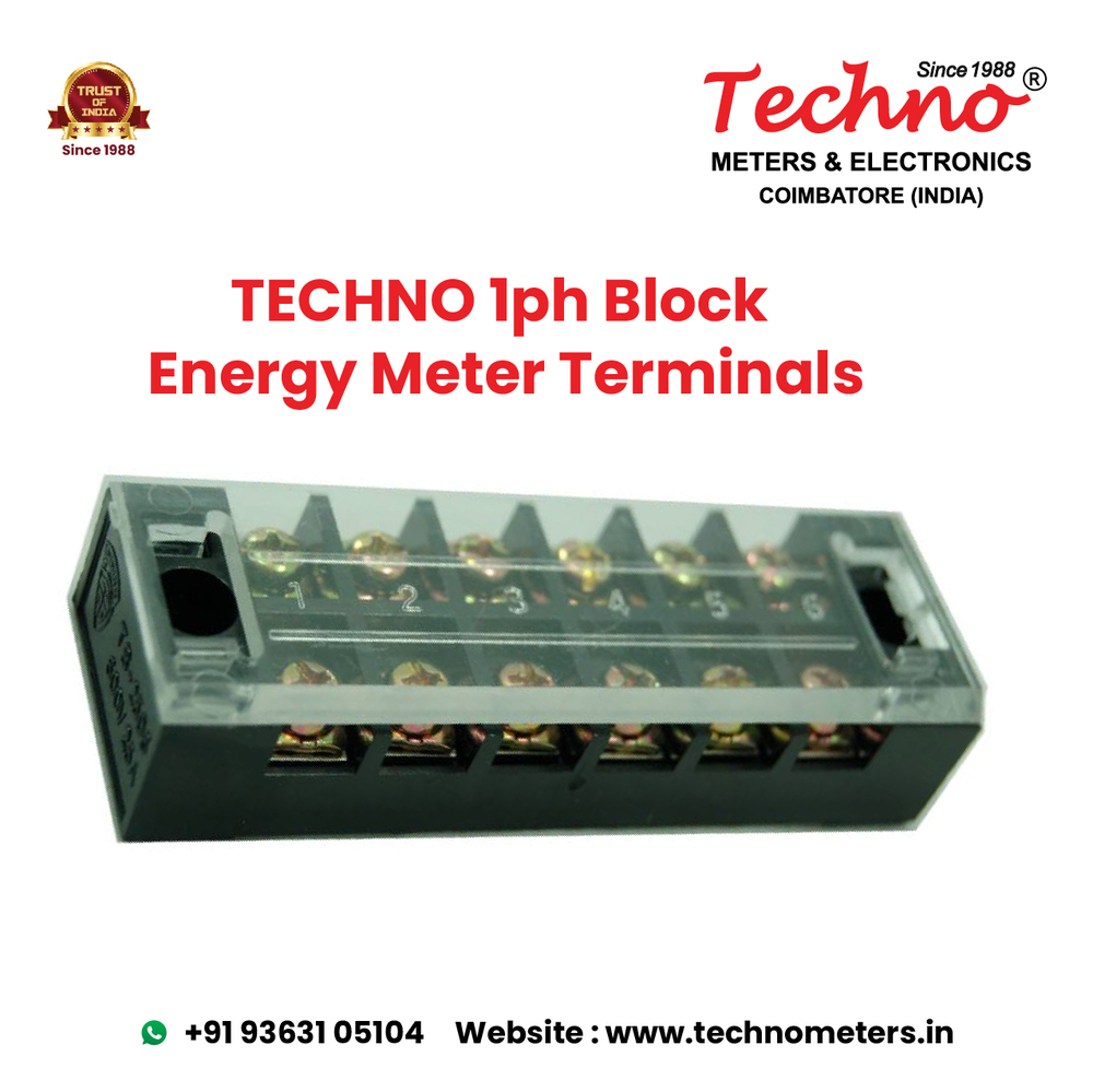 TECHNO Energy Meter Terminal Block , Brass Material