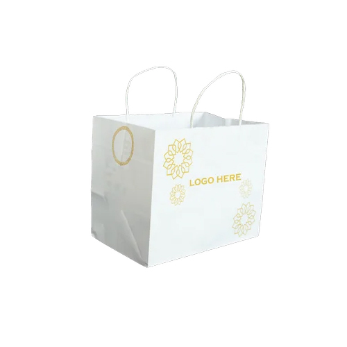 Printed Paper Bag - Kraft Paper, Various Sizes, Multicolor Design - Moisture-Proof, Embossed Surface, Flexiloop Handles, Modern Style
