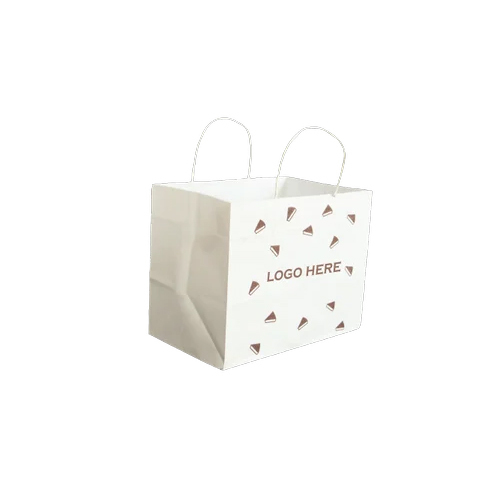 White Printed Paper Bag - Color: Multicolor