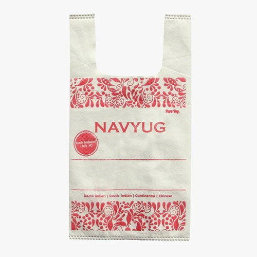 U Cut Non Woven Bag - Various Sizes Available, Silk Printing, Embossed Surface, Stylish Design with Handles for Easy Carrying