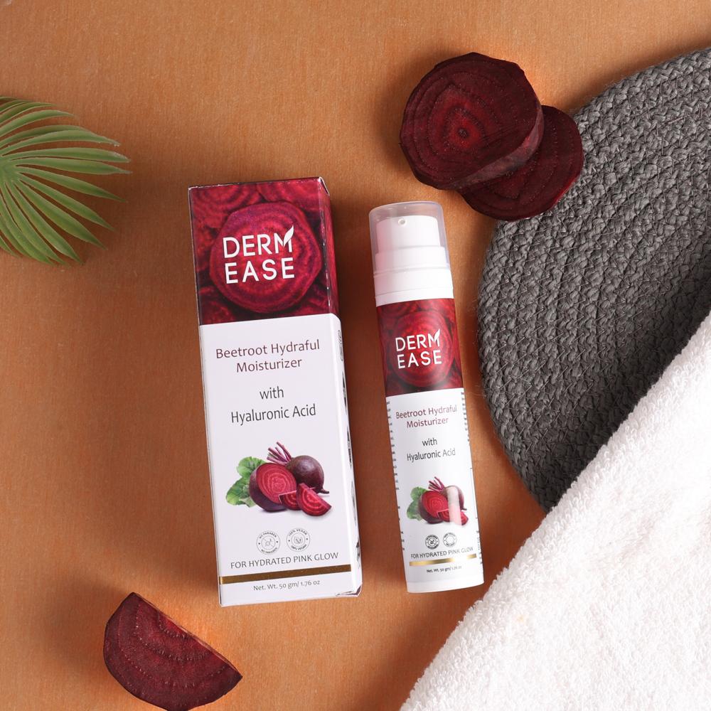 Beetroot Hydraful Moisturizer - Lightweight Gel, Intense Hydration With Beetroot Extract & Hyaluronic Acid, Radiant Pink Glow & Improved Skin Texture