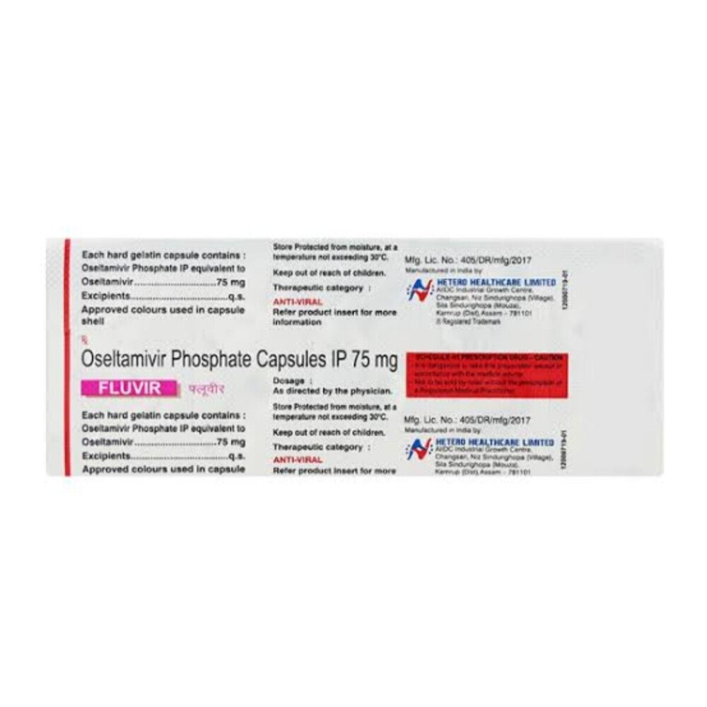 Fluvir 75 Mg Tablet - 75 Mg Dosage, Tablet Form | Antiviral Efficacy Against Influenza, Quality Assured By Dhritee Impex
