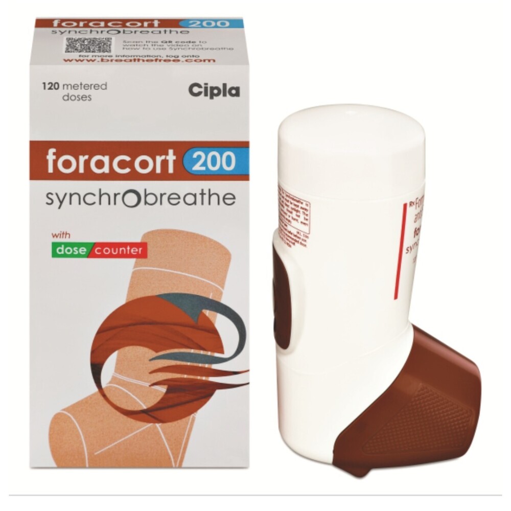 Foracort Inhaler - 200 Md Bottle | Dual Medication Delivery, Precision Inhalation, Quick Relief & Long-term Control, Compact Design