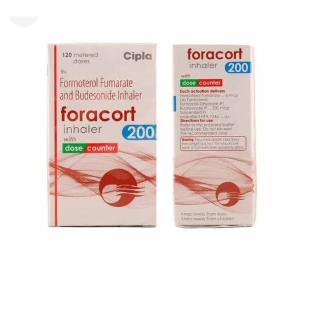 Foracort Inhaler - 200 Md Bottle | Dual Medication Delivery, Precision Inhalation, Quick Relief & Long-term Control, Compact Design