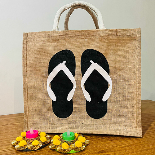 Slipper Printed Jute Bag