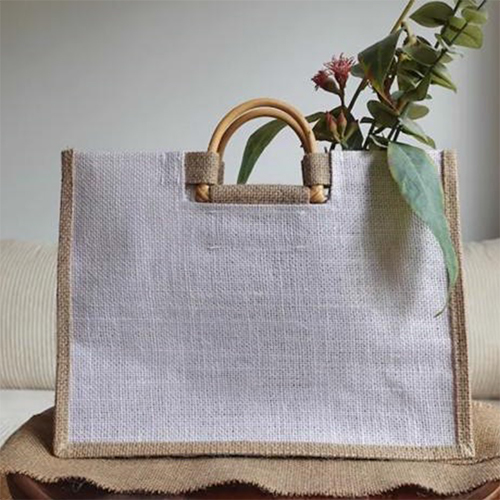 White And Brown Jute Bag