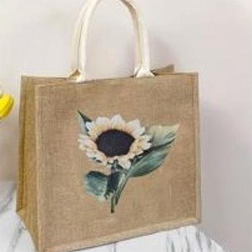 Floral Printed Jute Bag