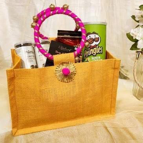 Yellow Color Jute Bag