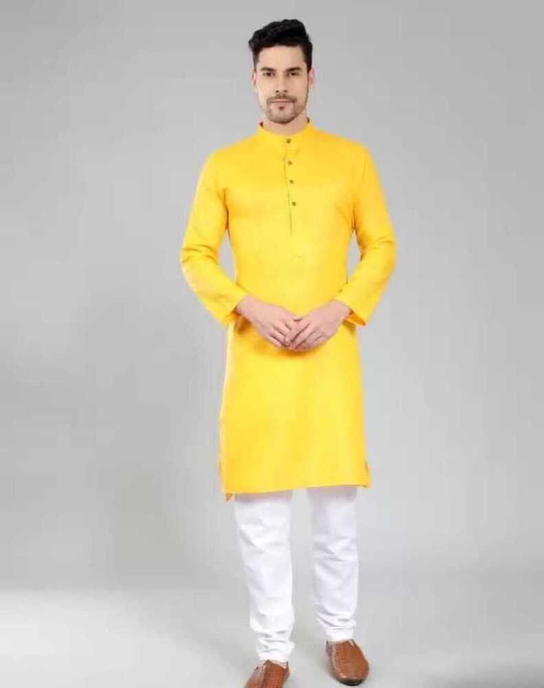 Men Kurta - Cotton Fabric, Available In Haldi, Bhagva & Lakhnavi Styles | Ideal For Weddings & Festivals, Ready & Make-to-order For Bulk Buyers